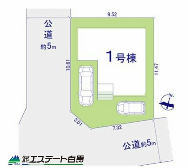 土地図面 東大和市駅まで14分。前面道路も広々で、駐車もしやすいです。