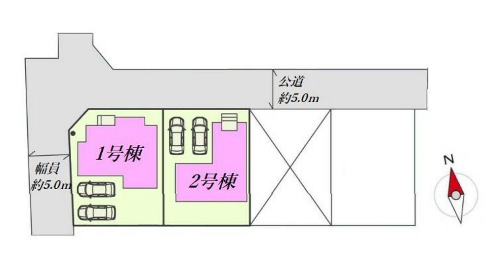 区画図 対象区画は1号棟です