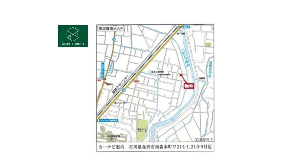 土地図面 現地までの案内図です。 所在地・石川県金沢市南森本町ワ214-1