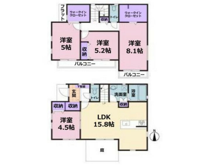 間取り図 全室南向きにつき陽当たり良好！ WICやSICなど随所に収納を配したお住まい。収納が多ければ多いほど安心ですね。 担当スタッフが親身になってサポートいたします。お気軽にお声掛けください。