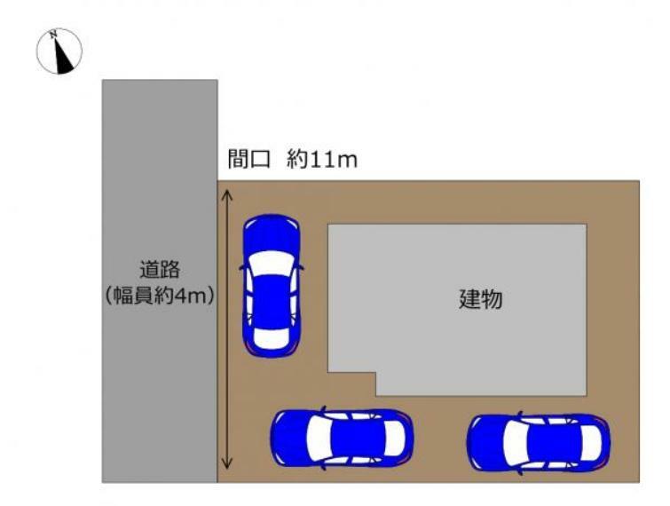 区画図 敷地図です。普通車3台駐車可能です。
