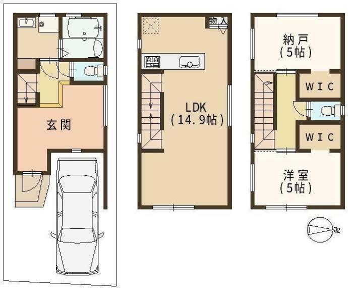 間取り図 間取 東向きで心地よい朝日が差し込みます