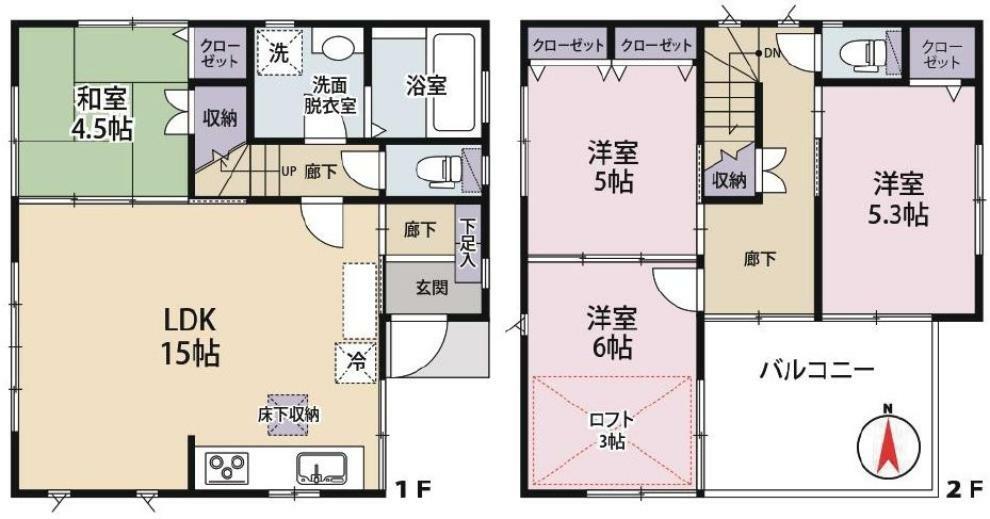 収納豊富な4LDK＋カースペース3台