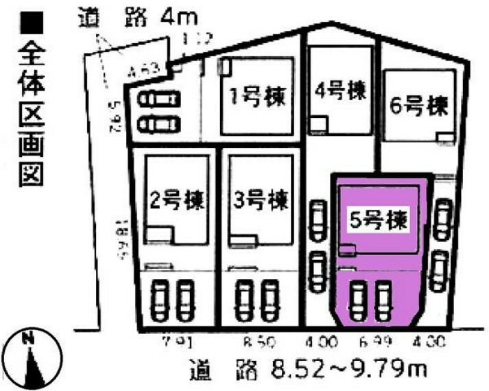 区画図 敷地面積:145.99平米　お車は2台駐車可能