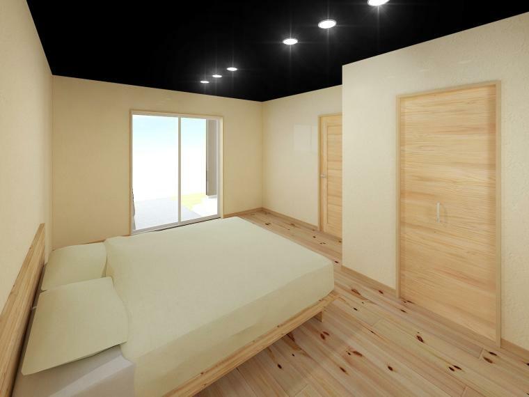 弊社こだわりの「究極の寝室」<BR/>きれいな空気とマイナスイオンに包まれ、深い眠りを誘う工夫がたくさんされています。<BR/>大きなウォークインクローゼット付きで収納たっぷりお部屋がすっきり使えますね。<BR/>［完成イメージ図］