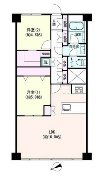 間取り図 【間取り図】59.36m2/2LDK/昭和44年2月