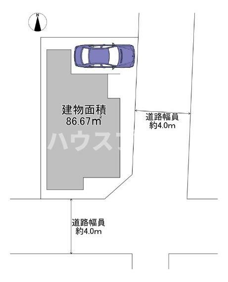 区画図 建物面積　86.67平米