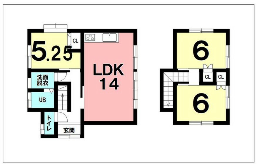 間取り図 3LDK、リフォーム済み、エアコン付き【建物面積73.69m2（22.29坪）】