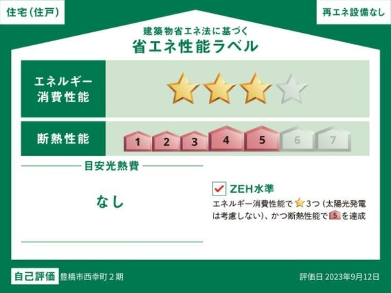 省エネ性能ラベル ZEH水準の省エネ性能です！