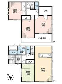 LDKと和室を合わせると22帖の大空間に。玄関から和室へ直接入れる動線をつくることで、来客時の個室として活用できます。