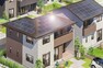 完成予想図(外観) 全25邸に太陽光パネルを搭載したZEH住宅の街並み