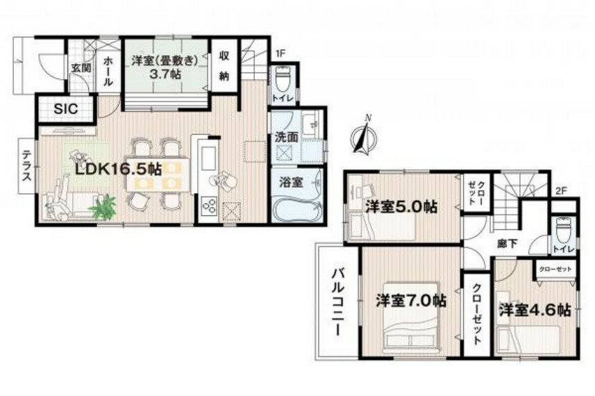 間取り図 家族ひとりが使いやすいゆとりの4LDKのプランニング。収納も豊富で快適な新生活をスタートできます。