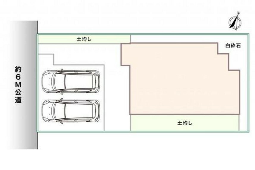 区画図 区画図/ご夫婦やご家族でお使いいただけるゆとりのカースペース並列2台。間口も8.21Mと広くバックでの駐車も安心です。