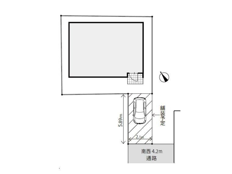 区画図 30坪超のゆとりある敷地です。