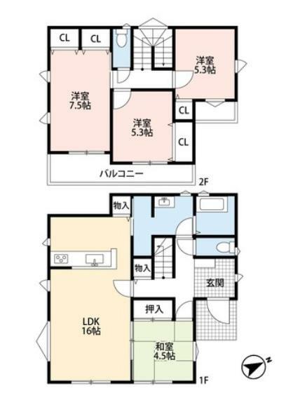 LDKと和室を合わせると約20帖の大空間となります。居室収納の他にキッチンや廊下、洗面所に収納スペース有り。荷物の多い世帯も安心です＾＾
