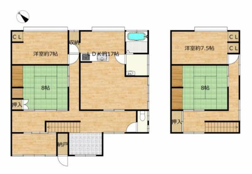 間取り図 【リフォーム後】リフォームにて4LDKの住宅になりました。各居室でエアコン・テレビが使用できるように利便性も考えリフォームしました。