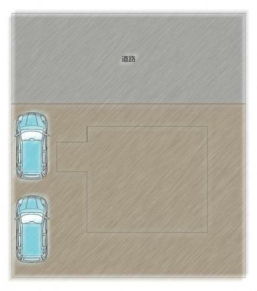 区画図 【区画図】敷地は50坪。2台駐車可能です。敷地には花壇スペースもございます。