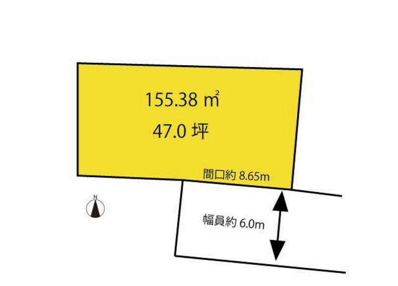 土地図面 155.38m2（47.0坪）