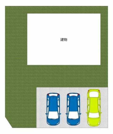 区画図 【区画図】敷地56坪です。お車は並列で2台駐車が可能です。南東向きなので日当たりも良いですよ。