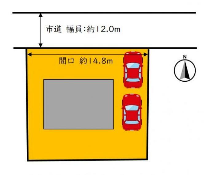 区画図 【リフォーム後】駐車場は既存の駐車場を拡張し、縦列2台になりました。