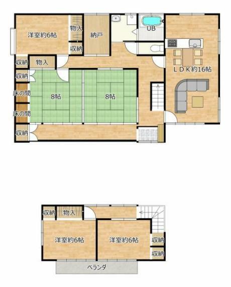 間取り図 【リフォーム中】間取りは5SLDKです。収納は各居室にあります。部屋数十分、趣味に仕事に幅広くお使いいただけます。2世帯にもお勧めです。