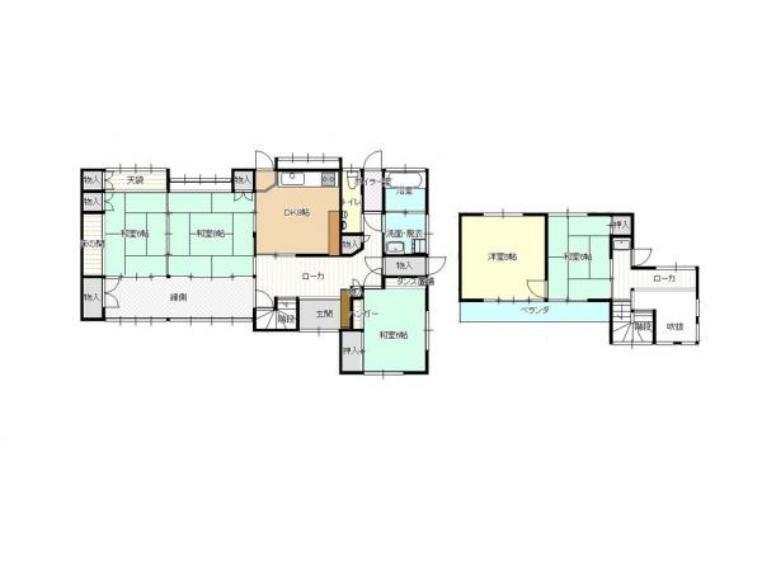 【リフォーム前間取り図】元々の間取り図になります。和室中心の間取りから洋室中心の間取りに変更しました。水回りも全て新品交換したので新生活を気持ちよく送れます。