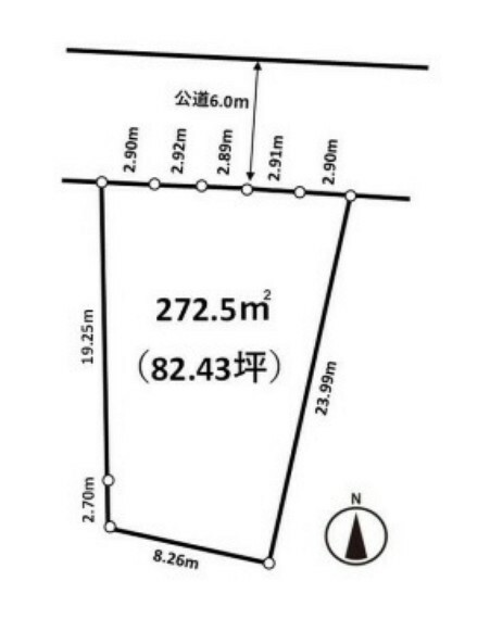 区画図 敷地広々約82坪、プランも入れやすいです！