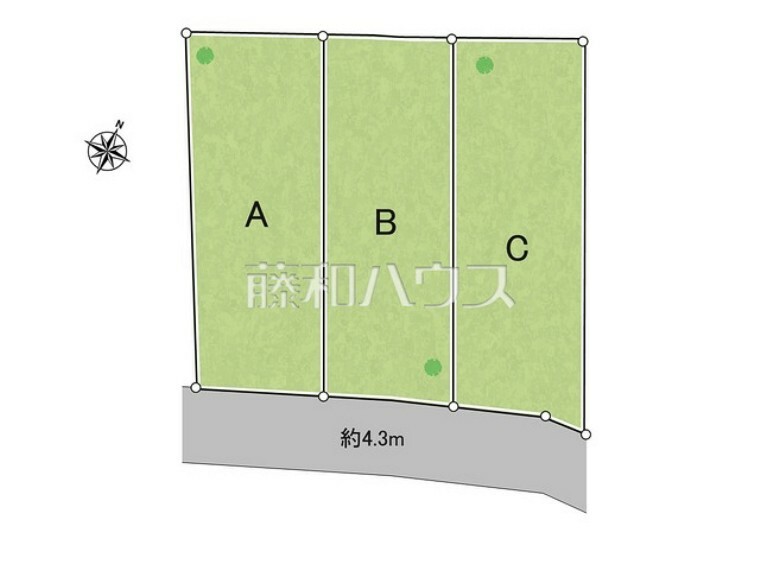 区画図 【B号地】全体区画図　【日野市南平8丁目】