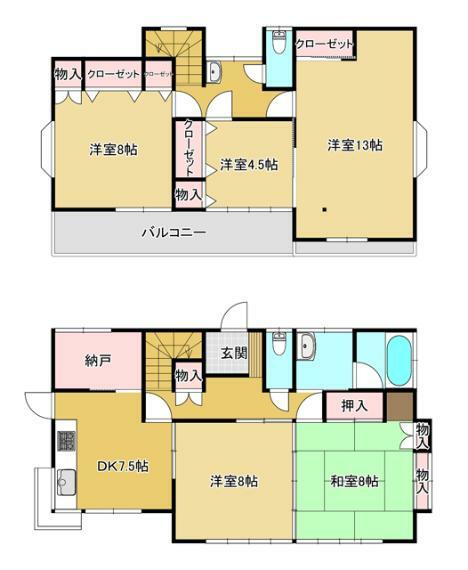 古河市新久田(5DK)の間取り