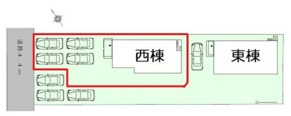 区画図 4台以上駐車可能※西棟