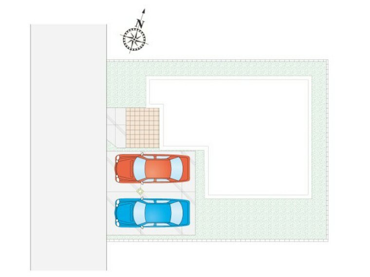 区画図 《H号棟　区画図》駐車は並列2台可能です。