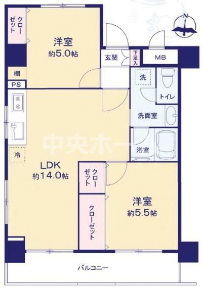 間取り図 最上階（10F）南西角部屋住戸につきまして日当り・通風・眺望良好。新規リノベーション施工が完了致しましたのでいつでも内覧が可能です。