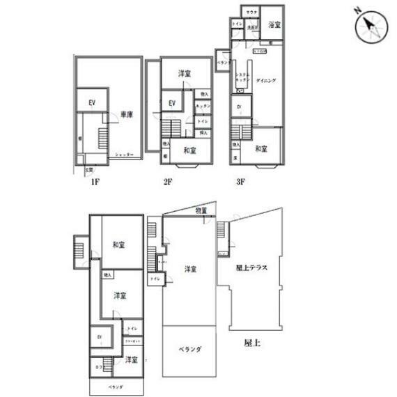 間取り図 7LDK　EV付　キッチン3ヶ所