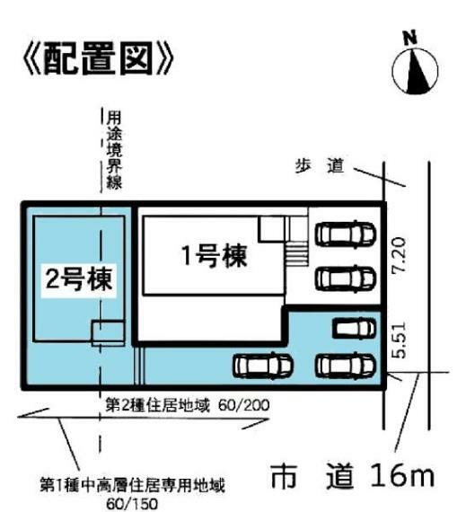 区画図 敷地面積:170.36平米　お車3台駐車可能（車種による）