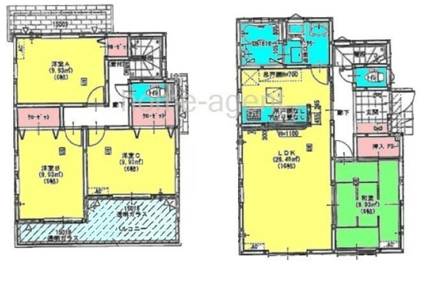 間取り図 全居室6帖以上で使い勝手の良いお部屋です。実際の広さをご体感ください。