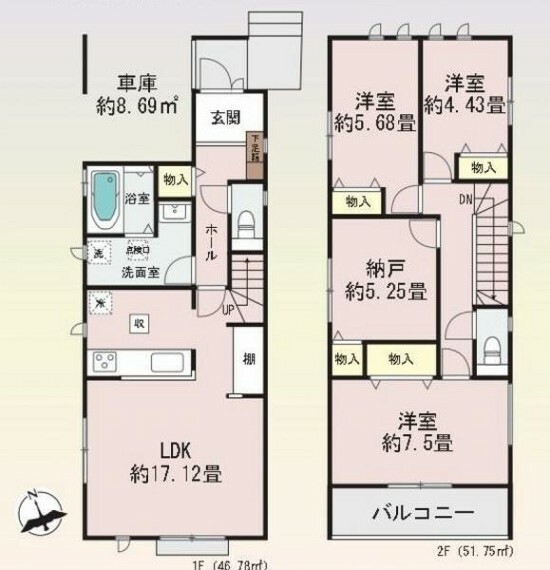 間取り図 3SLDKの間取り。家族との時間を大切にできる空間です。