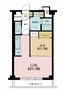 間取り図 1LDK、専有面積40.5m2、バルコニー面積4.27m2