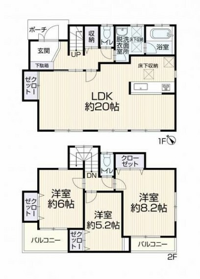 間取り図 ダイニングとリビングスペース＋アルファ欲しい方におススメ