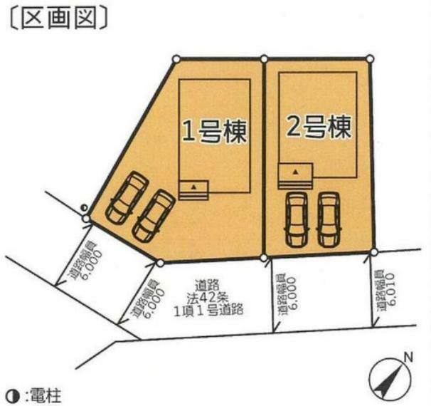 区画図 閑静な住宅街なので、周囲の住宅街とも程よい距離があります。習い事の練習なども安心して取り組めます。