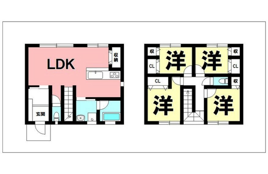 間取り図 4LDK、オール電化、食器洗浄乾燥機、浴室暖房乾燥機【建物面積92.74m2（28.05坪）】