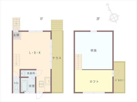 南丹市園部町大河内二ツ石(1R)の間取り