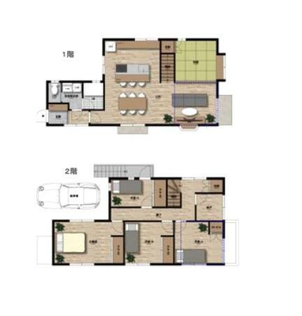 建物参考プラン図B:4SLDK＋納戸プラン