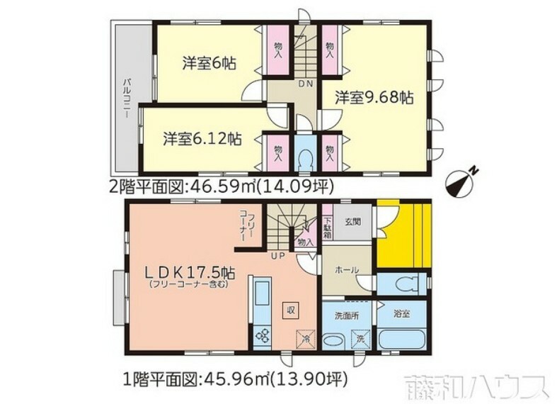 間取り図 1号棟　間取図　【名古屋市守山区大字上志段味字東山】