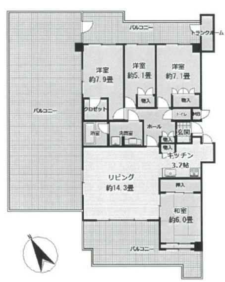 間取り図 2380万円、4LDK、専有面積100.57m2