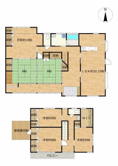 間取り図 【リフォーム後/間取】1階にLDKと居室3室、2階に洋室3室の6LDKにリフォーム予定です。