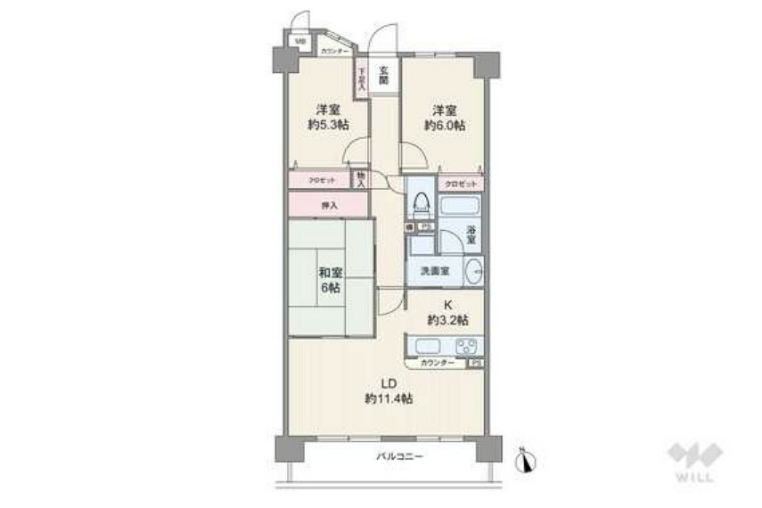 間取り図 間取りは専有面積72.27平米の3LDK。LDK約14.6帖のプラン。バルコニー面積は9.22平米です。室内はリフォーム実施！桜通線「吹上」駅まで徒歩6分！スーパーも近く利便性良好！