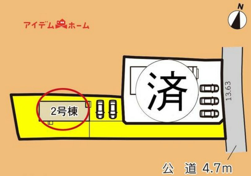 区画図 本物件は2号棟です。