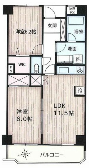 間取り図 テレワークや趣味を満喫、セカンドハウスや投資用にもお考えいただけます。室内リノベーション済でとってもきれい。 収納便利なウォークインクローゼットが魅力的