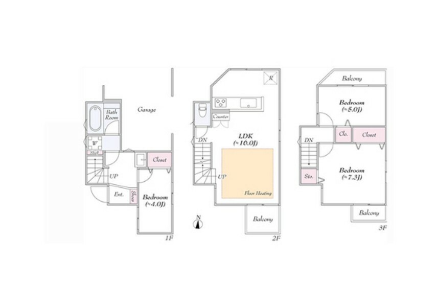 間取り図 省エネ基準住宅3LDK＋P、全居室収納付！利便性に優れた立地です