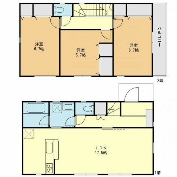 間取り図 【間取図】広々とした3LDKタイプの住宅。是非、現地にてご体感ください。